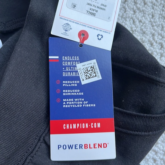 Champion  power blend joggers  Black Sweatpants  elastic drawstring waist Size S - Picture 15 of 16